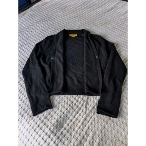 Guest In Residence Stealth Cashmere Cardigan Sweater Hook Loop Black Medium